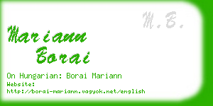 mariann borai business card